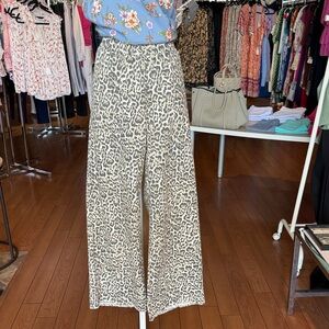 Leopard Print Wide-Leg Pants